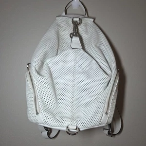 Rebecca Minkoff Julian Rucksack weiß perforiertes Leder silberne Beschläge - Bild 1 von 15