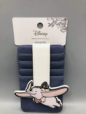Cartera Portatarjetas Loungefly Walt Disney Dumbo Timothy Cuero Azul Botón a Presión Foto 1 de 4