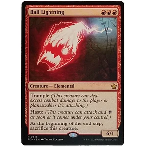 x1 Ball Lightning FDN MTG M/NM Rare Creature Elemental Red Foundations TCG CCG - Picture 1 of 3