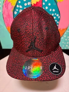 Vintage 2006 Air Jordan Snapback Mütze Kleinkind Elefantenmuster rot schwarz Kappe Jumpman - Bild 1 von 8