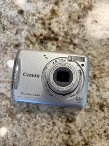 Cámara digital de apuntar y disparar Canon Powershot A480 10,0 MP plateada. FUNCIONANDO. - Imagen 1 de 6