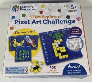 Learning Resources STEM Explorers Pixel Art Challenge Math Puzzles Pattern 5+ - Picture 1 of 3