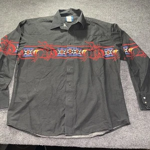 Wrangler Pearl Snap Shirt XL schwarz Rodeo Reiten Cowboy Western - Bild 1 von 12