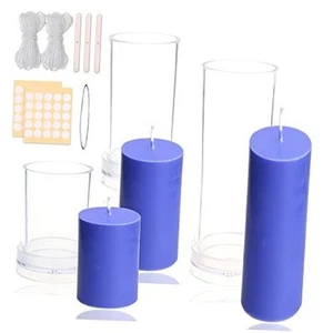 3PCS Pillar Candle Molds - Plastic Cylinder Candle Mold Set for Candle Making - Picture 1 of 7