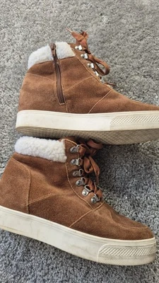 Steve Madden Mujer Gamuza Cuña Zapatilla Lagos Coñac Sue Piel Sintética/Alrededor Talla 8 Foto 1 de 4