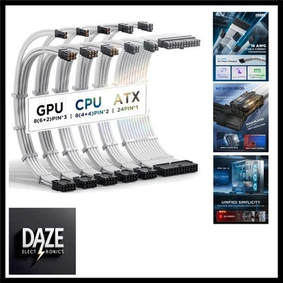 Aktualisierung 16AWG Sleeved Cable Kit für PC/GPU/CPU, PSU Kabelverlängerung,... - Bild 1 von 4