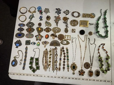 Pulseras de filigrana vintage-antiguas checas Austria Alemania Occidental broches collares Foto 1 de 4