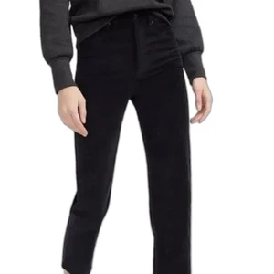 Express Editor Pants Women's 8L Black Velvet Straight Leg Super High Rise NWT - Picture 1 of 12