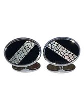 Dunhill Coque Rayure Argent Sterling Boutons Manchette Tout Neuf