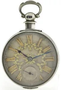 Early Corrall Double Case Pocket Watch 1A Movement Diamond Capstone Chain + Snail - Picture 1 of 12