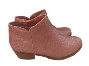 Cute Soda Brand Girls/Children's Sz 3 Pink Sparkle Zip Up Bootie Boots  - Picture 1 of 8