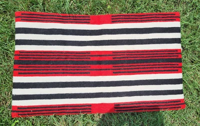 4x7 ft Southwestern Navajo Rug Boho Wool Tribal Flat Weave Kilim Chief Blanket - Image 1 of 2