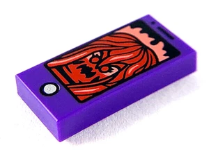 NEW LEGO - Tiles - Decorated - 1x2 Cell Phone Ghost Purple Dark x1 - 70424 70432 - Picture 1 of 1