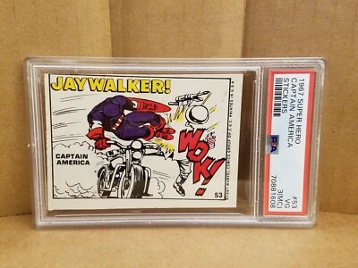 PSA 1967 Marvel Super Hero Sticker Card #53 Captain America PSA 3 Vintage RARE - Image 1 of 4