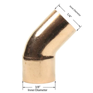 Libra Supply 1/4 Zoll, 1/4'', 1/4 Zoll 45 Grad Kupfer Street Winkel FTGxC, 10 Stück - Bild 1 von 2