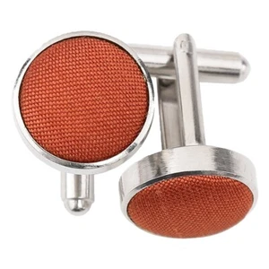 Eslabones de tela lisa Shantung para hombre Rust por DQT - Imagen 1 de 1