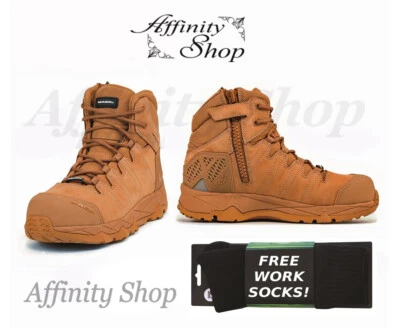Mack Octane WORK BOOTS (Zip) Leather Footwear Safety Toe +FREE SOCKS AS/NZS Cert - image 1 of 4