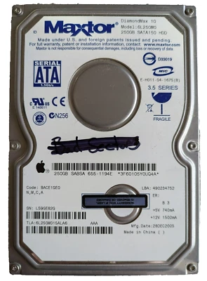 Maxtor DiamondMax 10 250Gb 7200rpm  SATA II Hard Drive TESTED - Image 1 of 3
