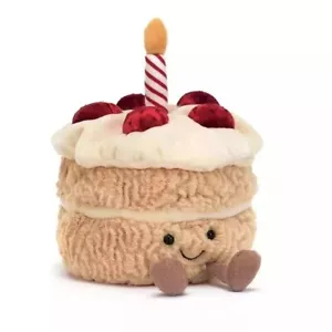 Jelly Plush Amuseable Soft Stuffed Strawberry Birthday Cake Doll Toy Gift - Picture 1 of 8