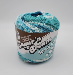 Lily Sugar 'n' Cream Scrub Off Cotton Yarn Deep Turquoise 2.6 oz 75 g 106 yds - Picture 1 of 3
