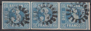 == Ad Bavière Mi. 2 II Trois Timbré Gmr " Regensburg ", Cat. == - Bild 1 von 1
