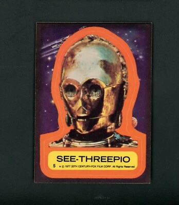See-Threepio 1977 Topps Star Wars Sticker RC #5 NM-MT - Image 1 of 2