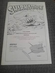VTG 1988 Milton Bradley Shark Attack! Replacement Instructions English Pre-owned - Picture 1 of 5