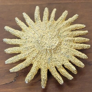 Fibbia per cintura vintage grande Mimi Di N 1974 tono oro Sunburst Starburst celeste - Foto 1 di 8