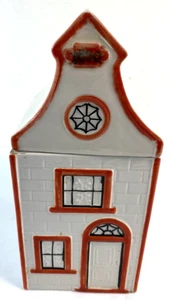 Tarro de galletas vintage Mancer italiano MC313 Village hecho en Italia - Imagen 1 de 5