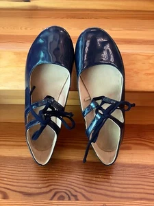 Zara Mädchen Schuhe Sandalen, Ballerinas, Gr. 35, blau, lackig, absolut bequem - Bild 1 von 6
