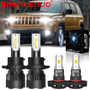 For Jeep Patriot 2010-2017 4x Combo LED Headlight High/Low Beam +Fog Light Bulbs - Picture 1 of 12