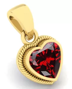 7.00 Ratti 6.25 Carat Natural Gomed/Garnet Heart Shape Locket Pendant Certified - Picture 1 of 5