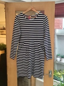 Joules Thurwell Navy & White Breton Striped Dress With Pockets Size 10 - Picture 1 of 8