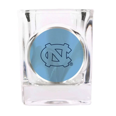 North Carolina Tar Heels Shot Glass - Metal Logo Cover