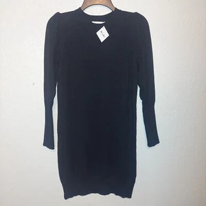 NWT Lush Black June Puff Sleeve Sweater Dress Size Small - Picture 1 of 9