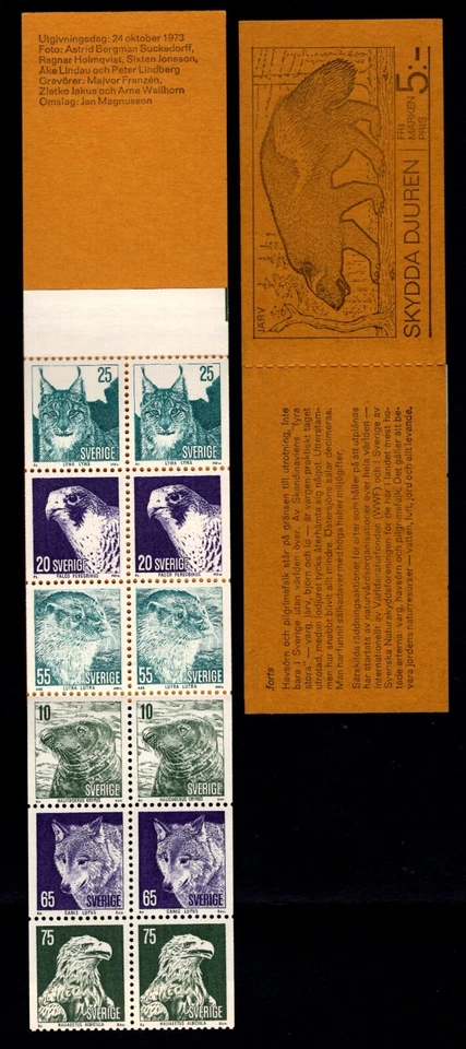 Sweden 1973 Birds - animals MNH booklet - Image 1 of 1