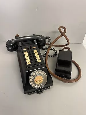 Vintage Call Exchange Black Bakelite GPO 321L Rotary Dial Wall Telephone • 104.26€