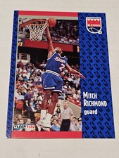 1991-92 Fleer Basketball Card #350 Mitch Richmond Sacramento Kings