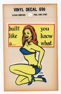 Decalcomania vinile vintage pin up ragazza retrò costruita come una sai cosa - Foto 1 di 1