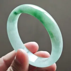 61mm Emerald Green Icy Jadeite Jade Bangle Bracelet Burma Jade Bangle 2083 - Picture 1 of 14
