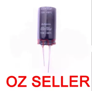 Condensador 100uf 450V 105°C para HP TV LCD Monitor Reparación de Pantalla Rubycon 18X35mm - Imagen 1 de 3