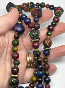 Collana Perline Vintage - Colorati Gioielli, 32 pollici, Nappa Perline - Foto 1 di 4
