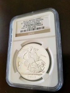 2013 G. Britain Silver St. George & The Dragon Pistrucci's Design NGC PF70 UCAM - Picture 1 of 3
