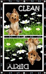 DOG DISHWASHER MAGNET (Yorkshire Terrier - Yorki) - Clean/Dirty *Ship FREE - Picture 1 of 2