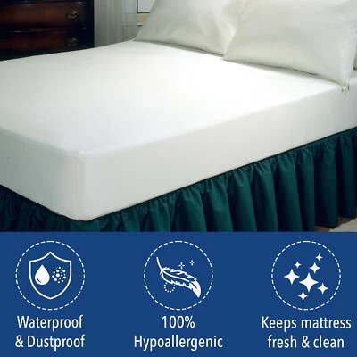 Protector de colchón ajustado de vinilo impermeable Fresh Ideas, Queen Foto 1 de 4