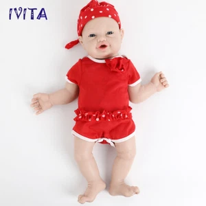 Muñeca niña grande de silicona suave de cuerpo completo de 23" recién nacida - Imagen 1 de 12