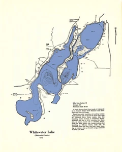1970 Karte von Whitewater Lake Walworth County Wisconsin - Bild 1 von 3