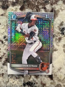 Tarjeta Bowman Mega Prospect 2025 primera radiocontrol Baltimore Orioles Aron Estrada #BCP33 - Imagen 1 de 1