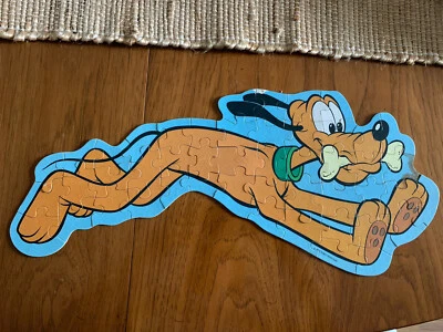 VINTAGE Whitman Walt Disney PLUTO DOG SHAPED PUZZLE 48 Giant Pieces - Image 1 of 4