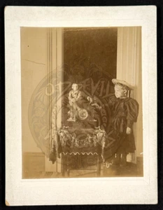 1880s Exaggeration Magic Spirit Clock Exaggeration trick cabinet card photo - Picture 1 of 3